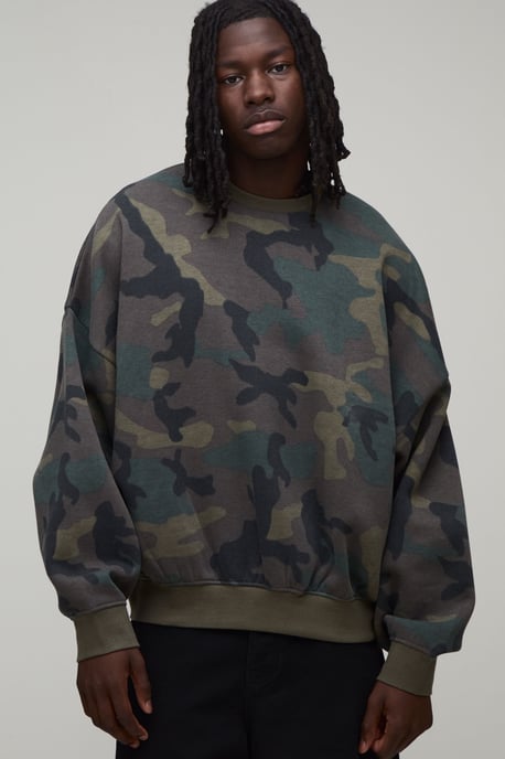 Batwing Camo Crew Neck Sweatshirt - Image 1