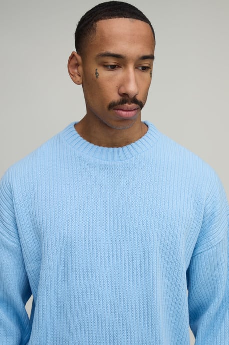 Relaxed Boxy Ribbed Knitted Jumper - Image 3