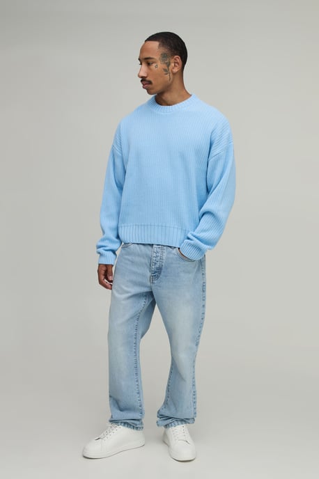 Relaxed Boxy Ribbed Knitted Jumper - Image 4