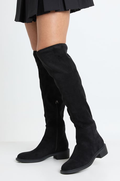Flat Tie Detail Over The Knee Boots - Image 1