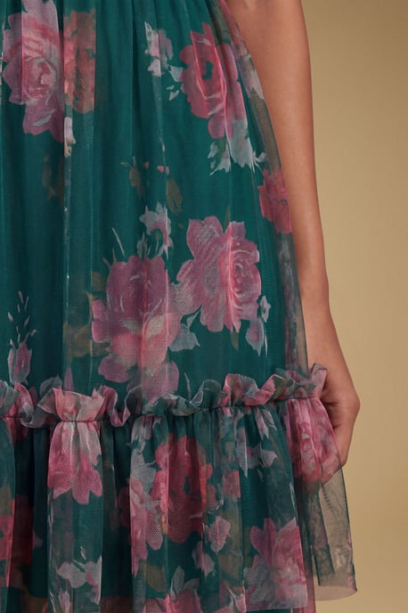 Petite Printed Tulle Maxi Dress - Image 4