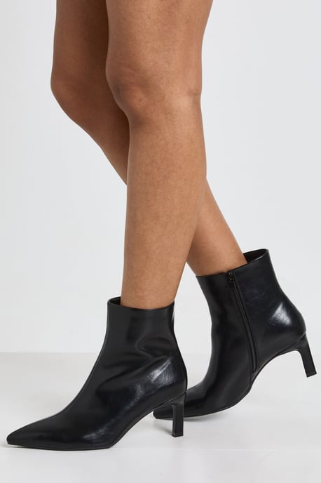 Wide Fit Low Stiletto Heeled Ankle Boots - Image 2