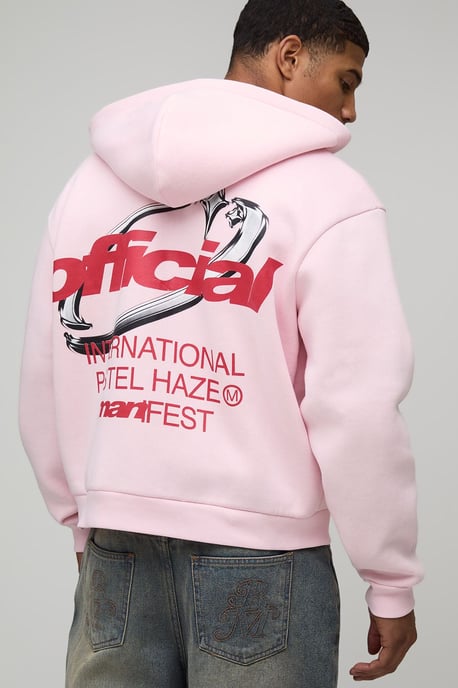 Oversized Boxy Official Zip Through Hoodie - Image 1