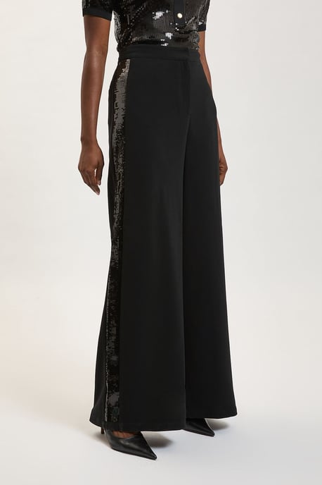 Sequin Side Strip Wide Leg Trouser - Image 2