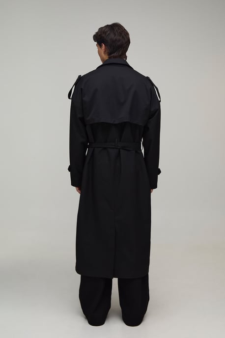 Oversized Fit Twill Trench Coat - Image 2