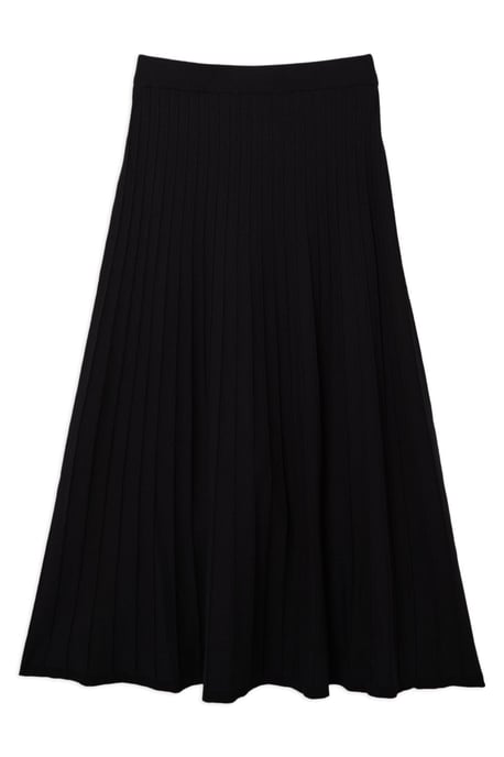 Petite High Waisted Textured Knit Full Maxi Skirt - Image 5