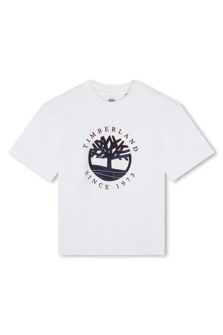 Timberland Boys Large Logo Short Sleeve T-shirt White - Image 1