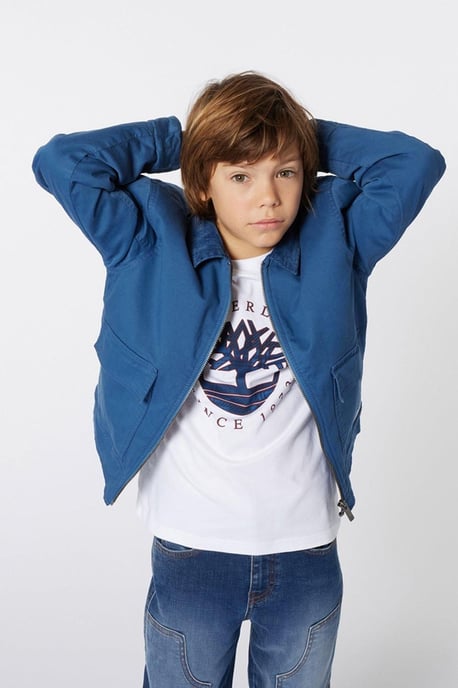 Timberland Boys Large Logo Short Sleeve T-shirt White - Image 3