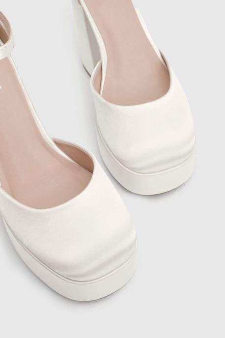Faith: Cadence Satin Closed Toe Chunky Platform Heeled Shoes - Image 4