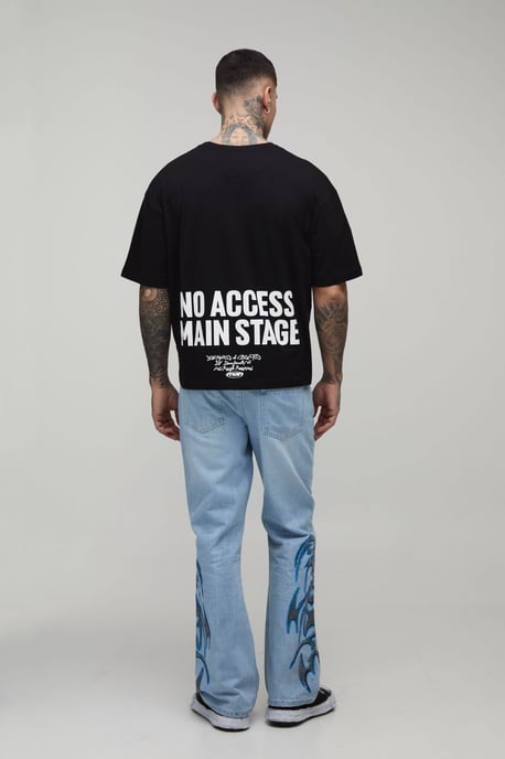 Tall Rope Belted Embellished Printed Flared Jeans - Image 2
