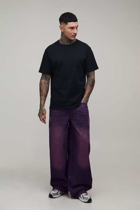 Tall Pink Tinted Baggy Distressed Jeans - Image 4