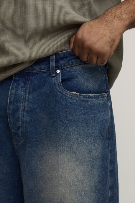 Plus Tinted Washed Relaxed Fit Distressed Jeans - Image 2