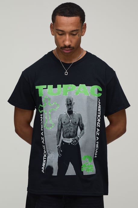 Regular Tupac License Print T-shirt - Image 1