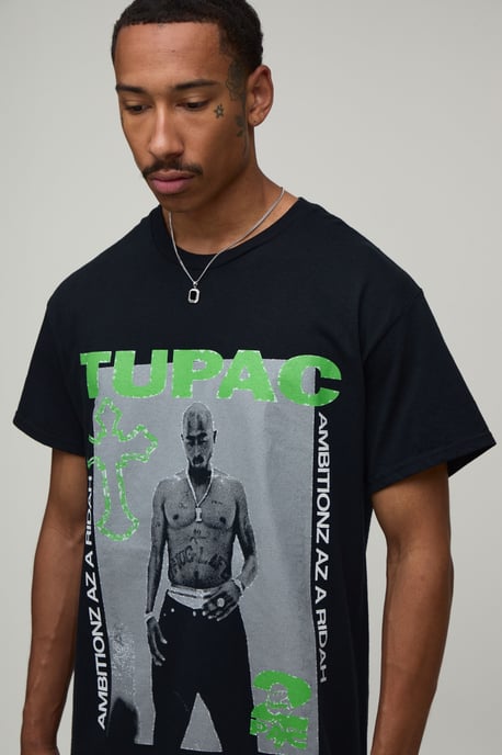 Regular Tupac License Print T-shirt - Image 3