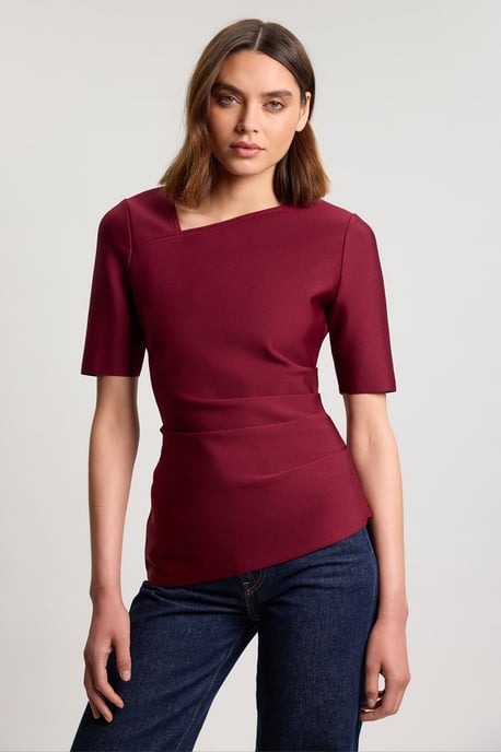 Bandage Asymmetric Long Sleeve Top - Image 1