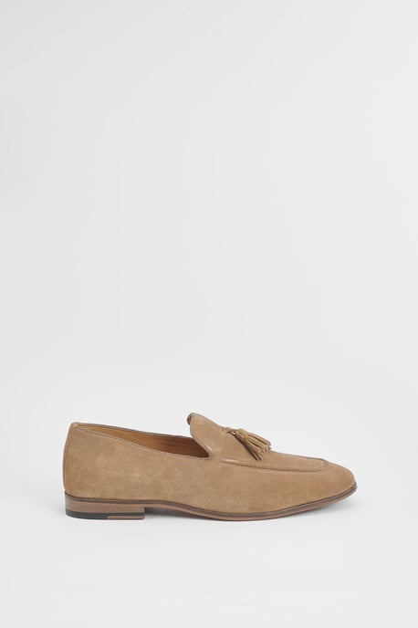Light Brown Suede Tassel Penny Loafer - Image 2