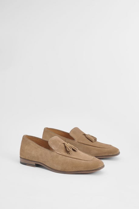Light Brown Suede Tassel Penny Loafer - Image 3