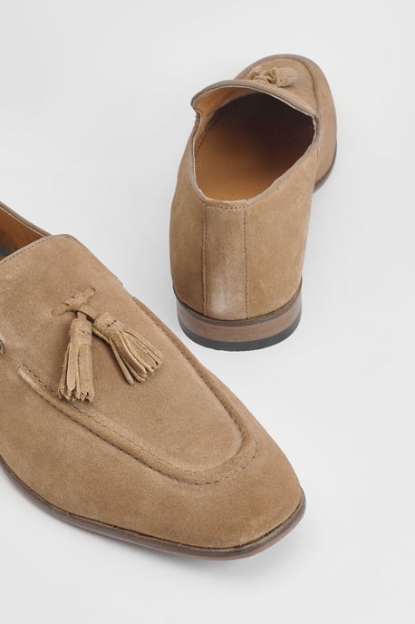 Light Brown Suede Tassel Penny Loafer - Image 4