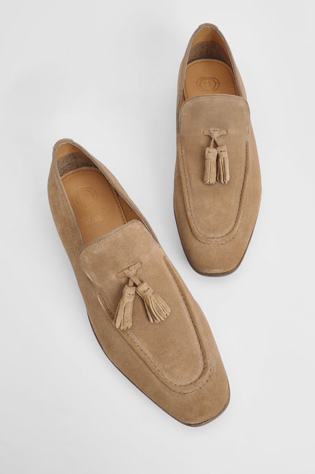 Light Brown Suede Tassel Penny Loafer - Image 5