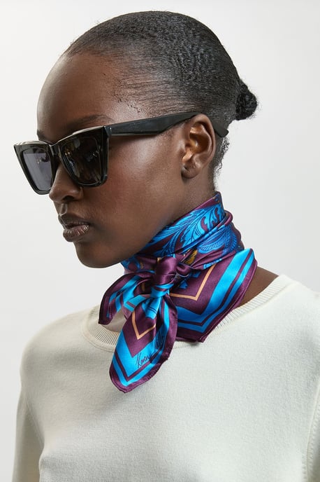 Silk Printed Square Scarf - Image 1
