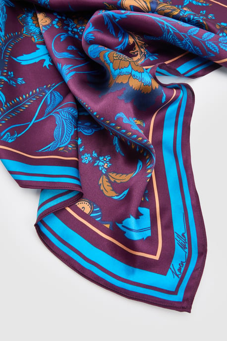 Silk Printed Square Scarf - Image 4