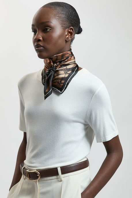 Silk Printed Square Scarf - Image 5