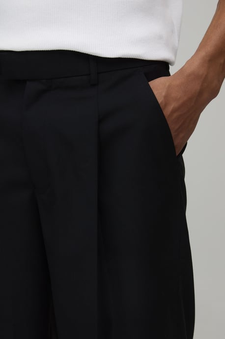 Baggy Fit Pleat Front Tailored Trousers - Image 3