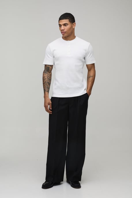 Baggy Fit Pleat Front Tailored Trousers - Image 4