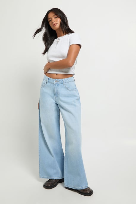 Petite Basics Mid Waist Boyfriend Jean - Image 1