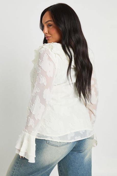 Plus Ruffle Burnout Blouse - Image 2