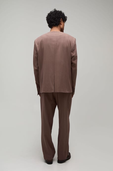 Linen Look Relaxed Fit Tailored Trousers - Image 2