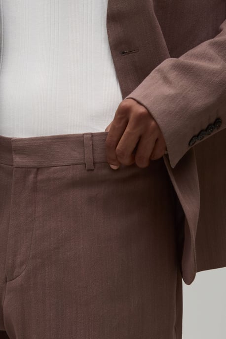 Linen Look Relaxed Fit Tailored Trousers - Image 3