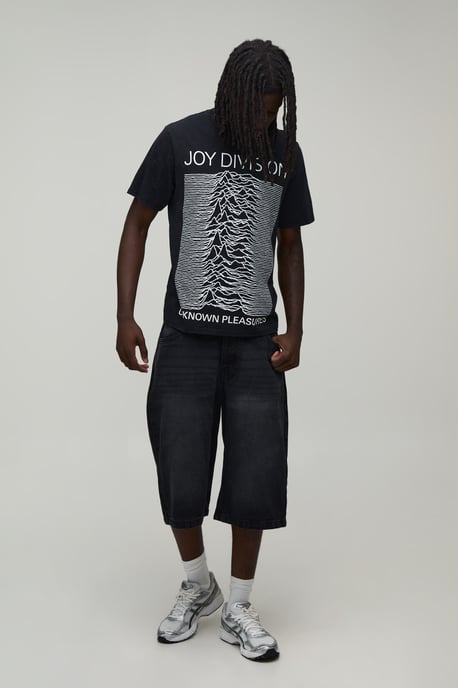 Regular Joy Division Acid Wash License Print T-shirt - Image 4