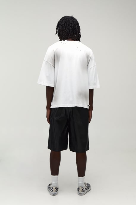 Relaxed Fit Washed PU Longline Short - Image 2