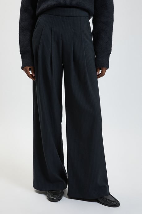 Pinstripe Wide Leg Tailored Trouser - Image 2