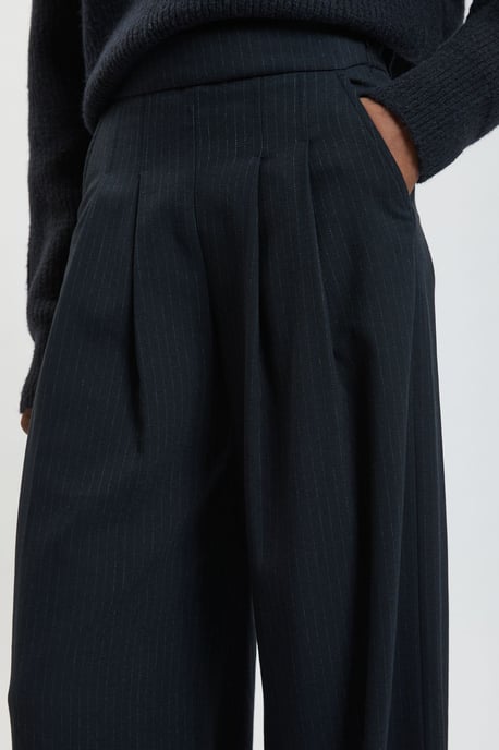 Pinstripe Wide Leg Tailored Trouser - Image 4