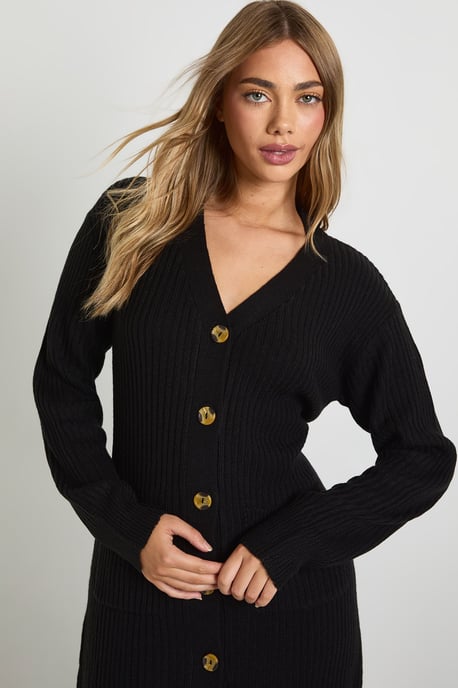 Soft Knit Button Through Midi Knitted Dress - Image 4