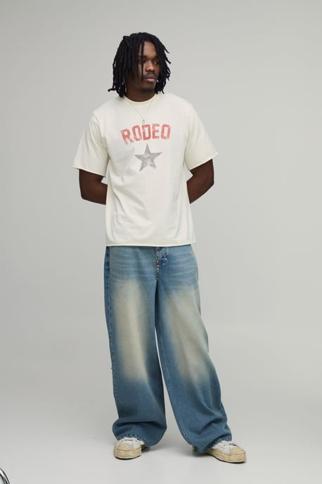 Tall Rhinestone Trim Multi Pocket Baggy Jeans - Image 4