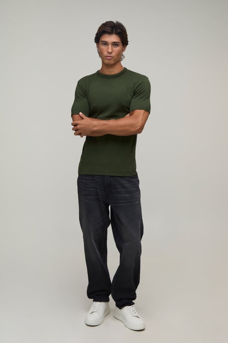 Muscle Fit Soft Touch Knitted T-Shirt - Image 4