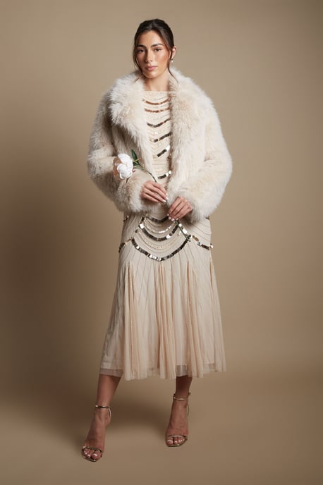 Natural Occasion Short Faux Fur Coat - Image 1