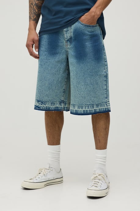 Regular Fit Tinted Ombre Denim Jorts - Image 1