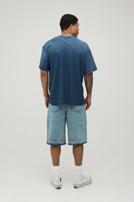 Regular Fit Tinted Ombre Denim Jorts - Image 2