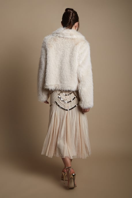 Natural Occasion Short Faux Fur Coat - Image 3