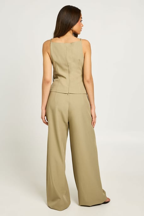 Strap Detail Pleated Tailored Top - Image 2