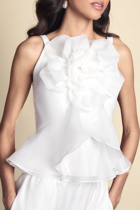 3D Flower Organza Wedding Top - Image 2