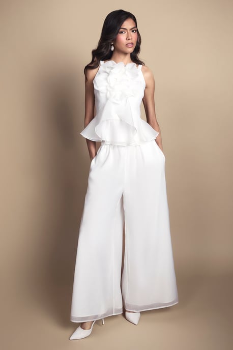 3D Flower Organza Wedding Top - Image 4