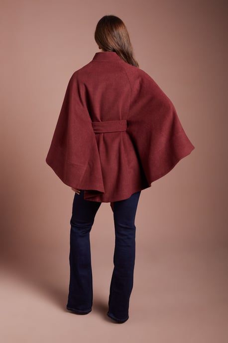 Button Detail Belted Occasion Cape - Image 3