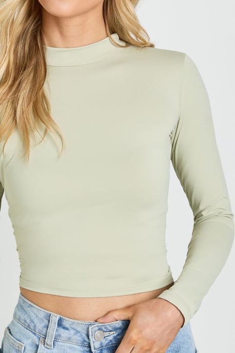 Petite Second Skin Crew Neck Long Sleeve Top - Image 4