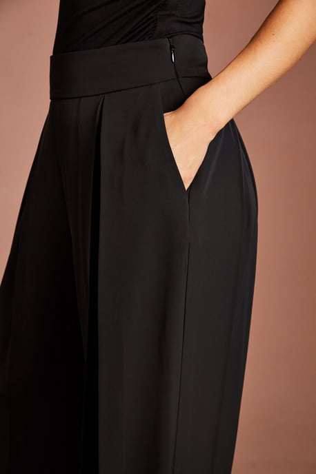 Pleated Front Crepe Trousers - Image 2
