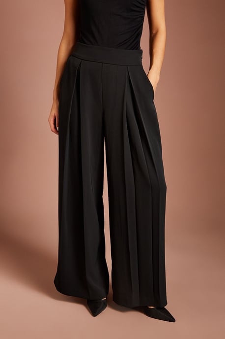 Pleated Front Crepe Trousers - Image 4